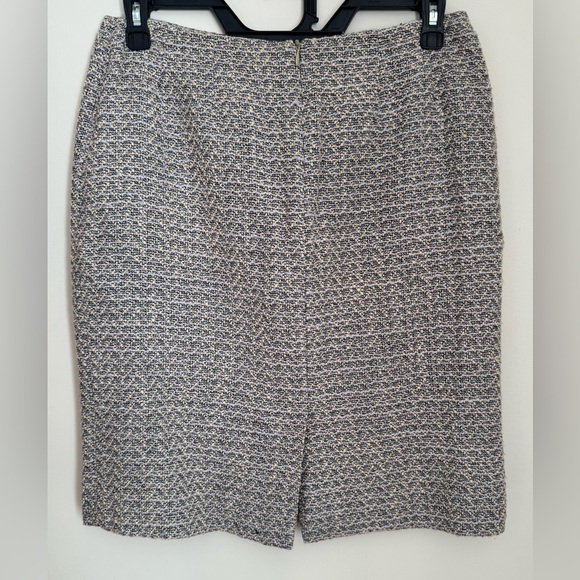 Vintage Talbots Blue Beige Tweed Textured Pencil Skirt Women’s 12P Career Casual - Picture 2 of 8